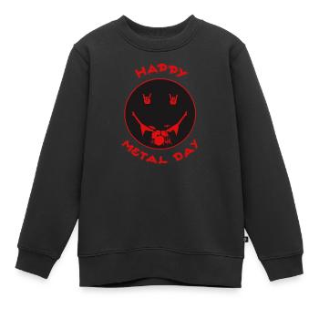 Happy Metal Day Drum Icon - Kids Premium Organic Sweatshirt - black - Front - AI Model Kid Female (0cm)