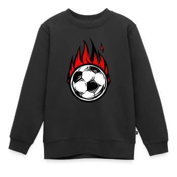 Le football brûle le feu - Sweat Premium enfant bio - noir - Devant - AI Model Kid Female (0cm)