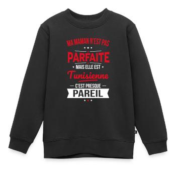 Ma maman n'est pas parfaite - Tunisienne - Sweat Premium enfant bio - noir - Devant - AI Model Kid Female (0cm)