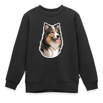 Collie - Kinder Premium Organic Sweatshirt - Schwarz - Vorne - AI Model Kid Female (0cm)