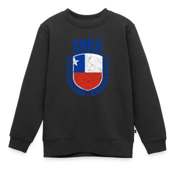Chile - Kinder Premium Organic Sweatshirt - Schwarz - Vorne - AI Model Kid Female (0cm)