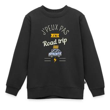 J peux Pas J Ai Road Trip - Sweat Premium enfant bio - noir - Devant - AI Model Kid Female (0cm)