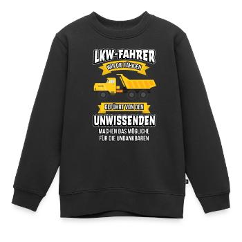 Lastwagen LKW-Fahrer Berufskraftfahrer Container - Kinder Premium Organic Sweatshirt - Schwarz - Vorne - AI Model Kid Female (0cm)