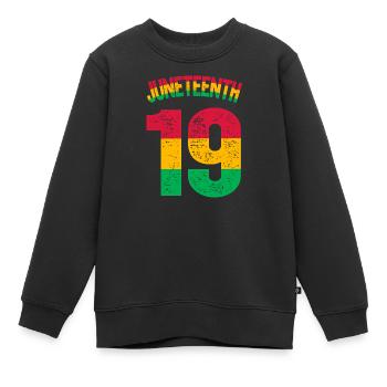 Juneteenth - Kids Premium Organic Sweatshirt - black - Front - AI Model Kid Female (0cm)