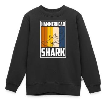 Requin Ailerons de requin Voile Poisson prédateur - Sweat Premium enfant bio - noir - Devant - AI Model Kid Female (0cm)
