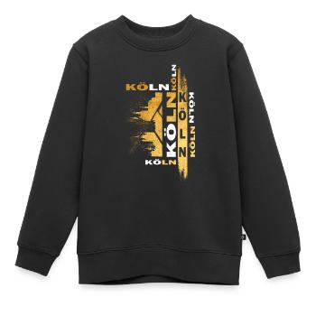 Cologne Allemagne Ville Skyline Font Or - Sweat Premium enfant bio - noir - Devant - AI Model Kid Female (0cm)