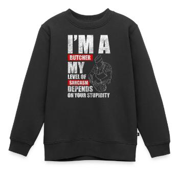 Schlachter Steak Schlachthof - Kinder Premium Organic Sweatshirt - Schwarz - Vorne - AI Model Kid Female (0cm)