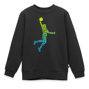 Basketballer Symbole Dunking Jungen Basketball - Kinder Premium Organic Sweatshirt - Schwarz - Vorne - AI Model Kid Female (0cm)
