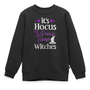 Sortilège de balai de sorcellerie Wicca - Sweat Premium enfant bio - noir - Devant - AI Model Kid Female (0cm)