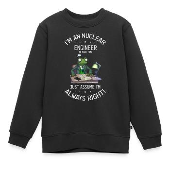 Nuklearingenieur für Kernkraftwerk und Kernenergie - Kinder Premium Organic Sweatshirt - Schwarz - Vorne - AI Model Kid Female (0cm)