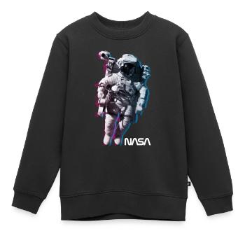 NASA Astronaute Avec Logo Officiel - Sweat Premium enfant bio - noir - Devant - AI Model Kid Female (0cm)