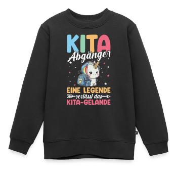 Une légende quitte le site Kita Absolvent - Sweat Premium enfant bio - noir - Devant - AI Model Kid Female (0cm)