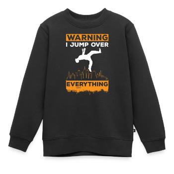 Parkour Urban Streetstyle Traceur - Sweat Premium enfant bio - noir - Devant - AI Model Kid Female (0cm)