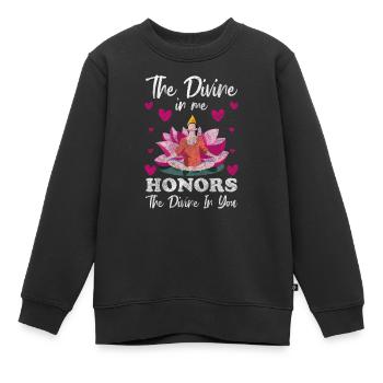 Méditation Relaxation Mindful Karma - Sweat Premium enfant bio - noir - Devant - AI Model Kid Female (0cm)