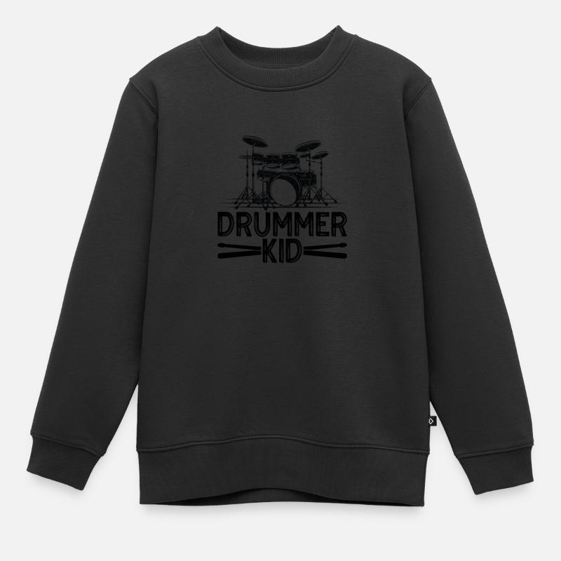 Percussion Design Pour batteur Drummer Kid - Sweat Premium enfant bio - noir