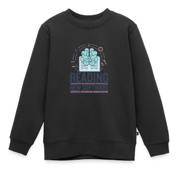 Lesen Leseratte Leser Leserin Bücher Bibliothekar - Kinder Premium Organic Sweatshirt - Schwarz - Vorne - AI Model Kid Female (0cm)