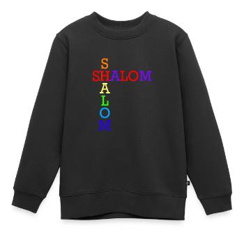 SHALOM ARC EN CIEL CROISES - Sweat Premium enfant bio - noir - Devant - AI Model Kid Female (0cm)