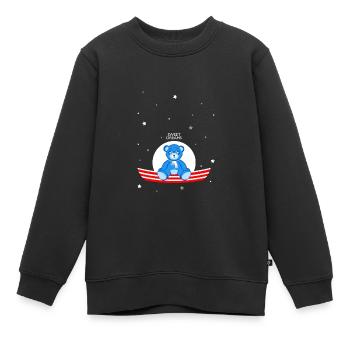 Schläfriger Teddybär - Kinder Premium Organic Sweatshirt - Schwarz - Vorne - AI Model Kid Female (0cm)