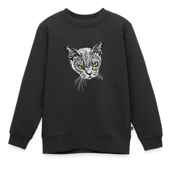 böse Mietzekatze - Kinder Premium Organic Sweatshirt - Schwarz - Vorne - AI Model Kid Female (0cm)