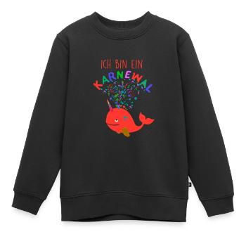 Carnaval, Baleine, Confettis, Carnaval, Baleine, Rouge - Sweat Premium enfant bio - noir - Devant - AI Model Kid Female (0cm)