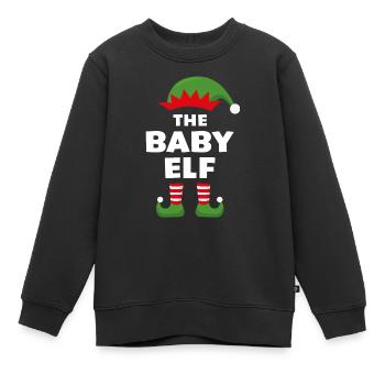 Le Bébé Elfe - Sweat Premium enfant bio - noir - Devant - AI Model Kid Female (0cm)