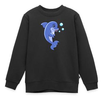 Delphin - Kinder Premium Organic Sweatshirt - Schwarz - Vorne - AI Model Kid Female (0cm)