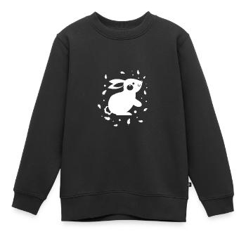 Lapin Lapin Conservation de la nature - Sweat Premium enfant bio - noir - Devant - AI Model Kid Female (0cm)