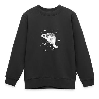 Marder Hermelin Wiesel - Kinder Premium Organic Sweatshirt - Schwarz - Vorne - AI Model Kid Female (0cm)