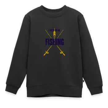 Angler Angelhaken Angelrute Sportfischer - Kinder Premium Organic Sweatshirt - Schwarz - Vorne - AI Model Kid Female (0cm)