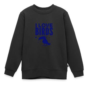 Oiseaux - Vol - Conservation de la nature Amoureux des animaux - Zoo - Sweat Premium enfant bio - noir - Devant - AI Model Kid Female (0cm)