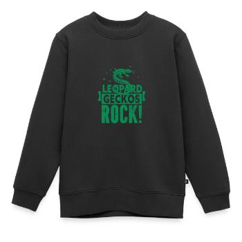 Gecko - Amphibie Tier - Kinder Premium Organic Sweatshirt - Schwarz - Vorne - AI Model Kid Female (0cm)