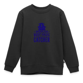 Grenouille - Animal amphibien - Sweat Premium enfant bio - noir - Devant - AI Model Kid Female (0cm)