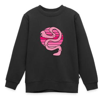 Wurm Sonnenuntergang - Kinder Premium Organic Sweatshirt - Schwarz - Vorne - AI Model Kid Female (0cm)