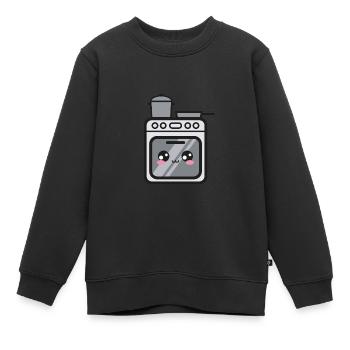 Fours Kawaii - Sweat Premium enfant bio - noir - Devant - AI Model Kid Female (0cm)