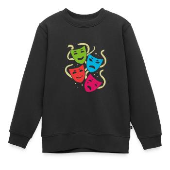 Theater masks | colorful masks - Kids Premium Organic Sweatshirt - black - Front - AI Model Kid Female (0cm)