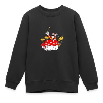 Batterie, Wiltsch, Suisse, Bande dessinée, Pilz - Sweat Premium enfant bio - noir - Devant - AI Model Kid Female (0cm)