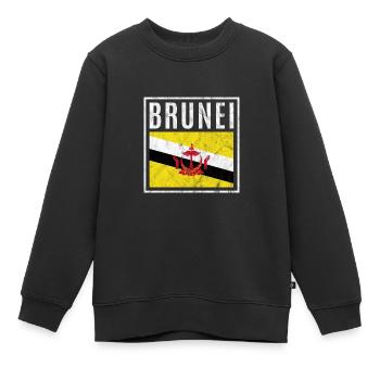 Brunei - Sweat Premium enfant bio - noir - Devant - AI Model Kid Female (0cm)