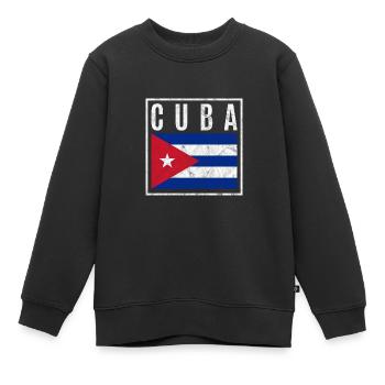 Kuba - Kinder Premium Organic Sweatshirt - Schwarz - Vorne - AI Model Kid Female (0cm)