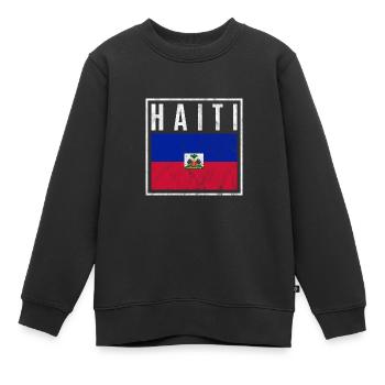 Haiti - Kinder Premium Organic Sweatshirt - Schwarz - Vorne - AI Model Kid Female (0cm)