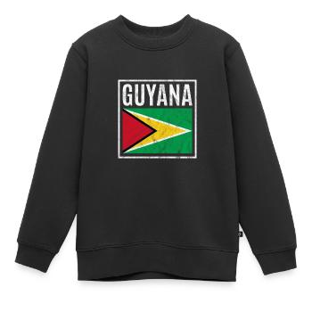 Guyana - Sweat Premium enfant bio - noir - Devant - AI Model Kid Female (0cm)