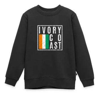 Ivory Coast - Kids Premium Organic Sweatshirt - black - Front - AI Model Kid Female (0cm)