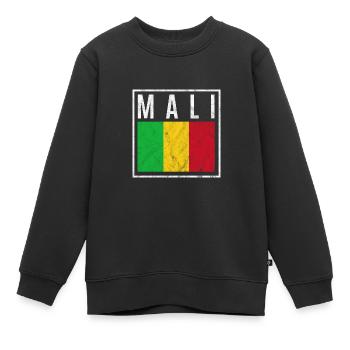 Mali - Kinder Premium Organic Sweatshirt - Schwarz - Vorne - AI Model Kid Female (0cm)