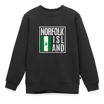 Île Norfolk - Sweat Premium enfant bio - noir - Devant - AI Model Kid Female (0cm)