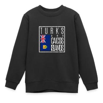 Turks and Caicos Islands - Kids Premium Organic Sweatshirt - black - Front - AI Model Kid Female (0cm)