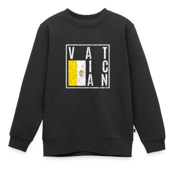 Vatikan - Kinder Premium Organic Sweatshirt - Schwarz - Vorne - AI Model Kid Female (0cm)