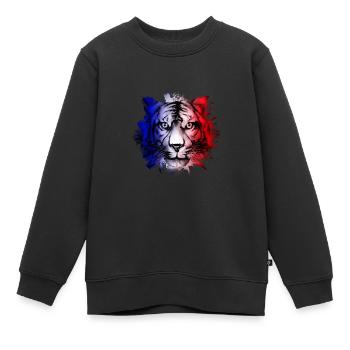 Frankreich - Kinder Premium Organic Sweatshirt - Schwarz - Vorne - AI Model Kid Female (0cm)