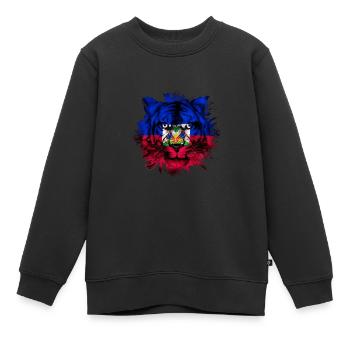 Haiti - Kinder Premium Organic Sweatshirt - Schwarz - Vorne - AI Model Kid Female (0cm)