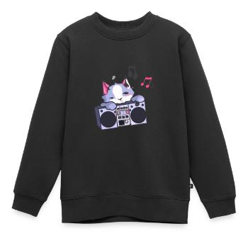Hip Hop Beat Producer Retro Ghetto Blaster 1990s - Kinder Premium Organic Sweatshirt - Schwarz - Vorne - AI Model Kid Female (0cm)
