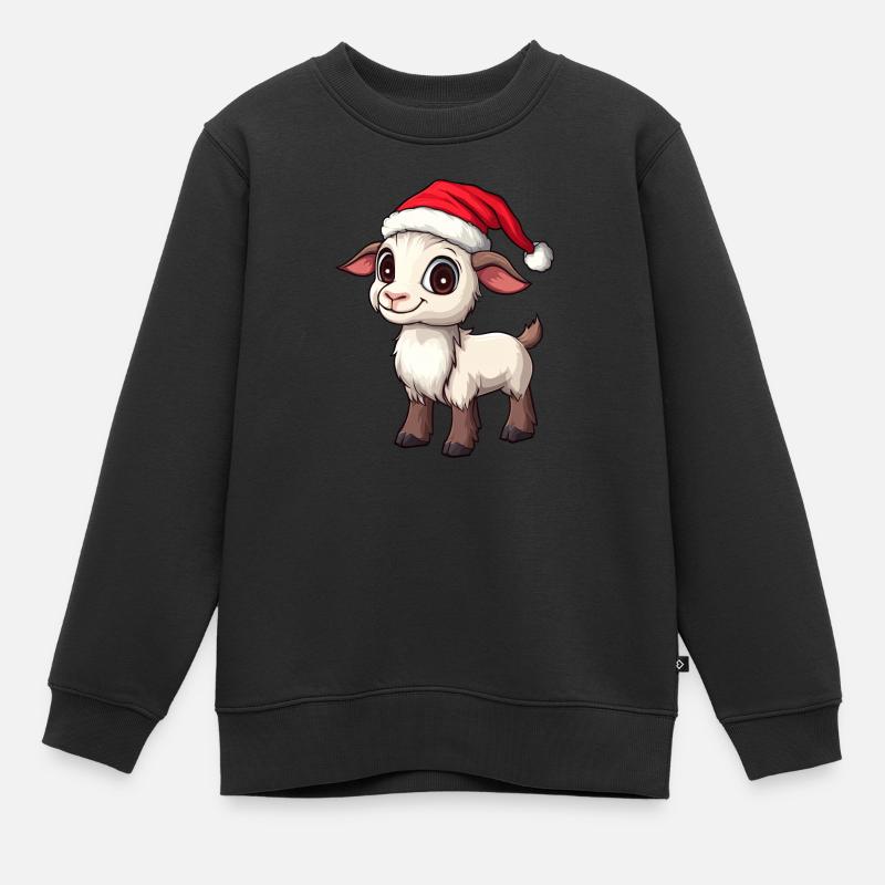 Chèvres Noël / Père Noël Chèvre - Sweat Premium enfant bio - noir