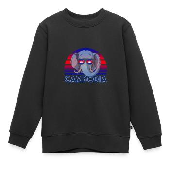 Kambodscha - Kinder Premium Organic Sweatshirt - Schwarz - Vorne - AI Model Kid Female (0cm)